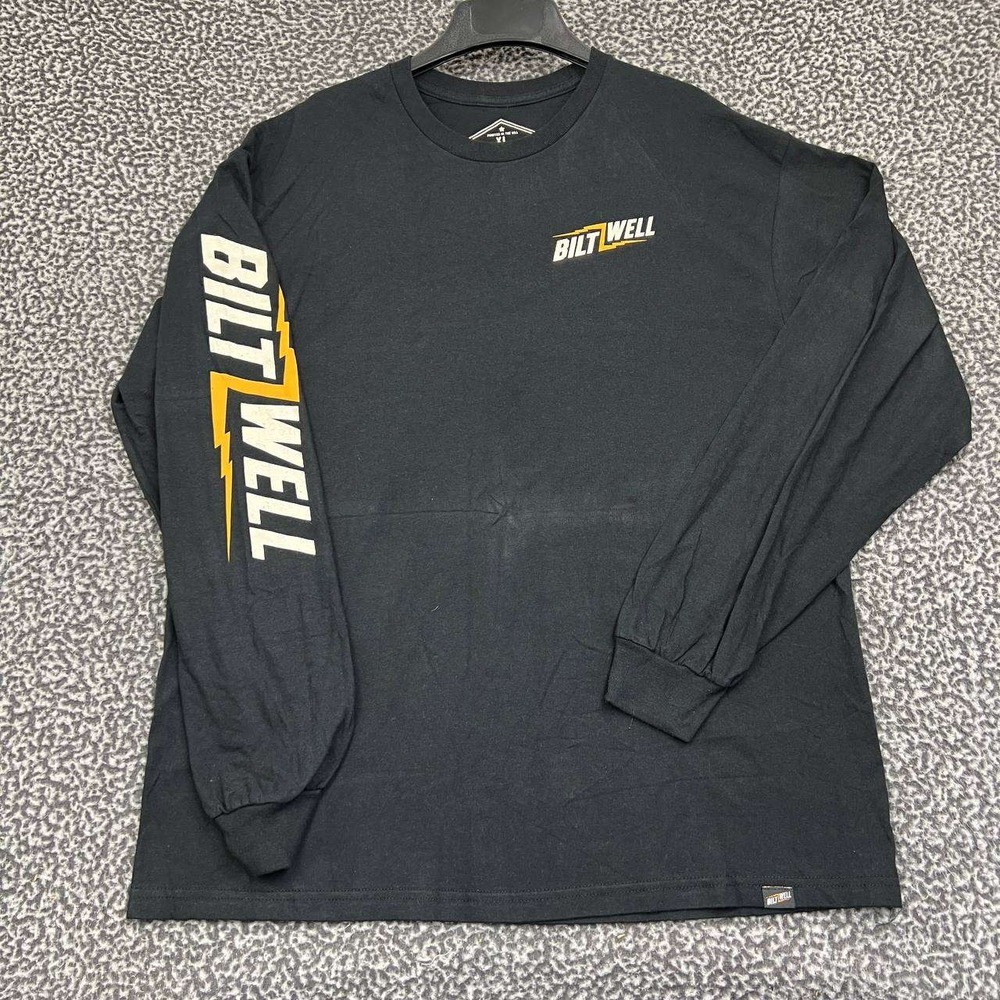 Biltwell Motorcycle Shirt Men Extra Large Black Long Sleeve Crew Neck XL